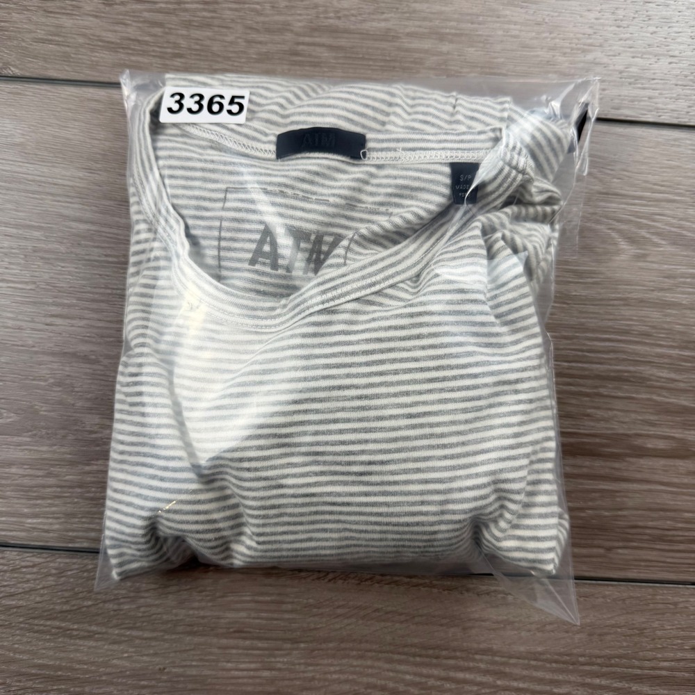 ATM Anthony Thomas Melillo Mens Shirt Long Sleeve Striped Grey White Small - Picture 8 of 8